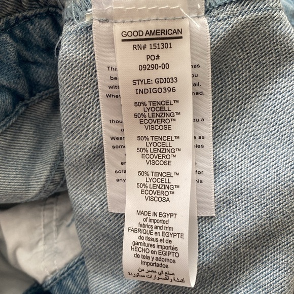 Good American Anthropologie Weightless Denim Fit for Success Jumpsuit Wide Leg - Picture 13 of 13